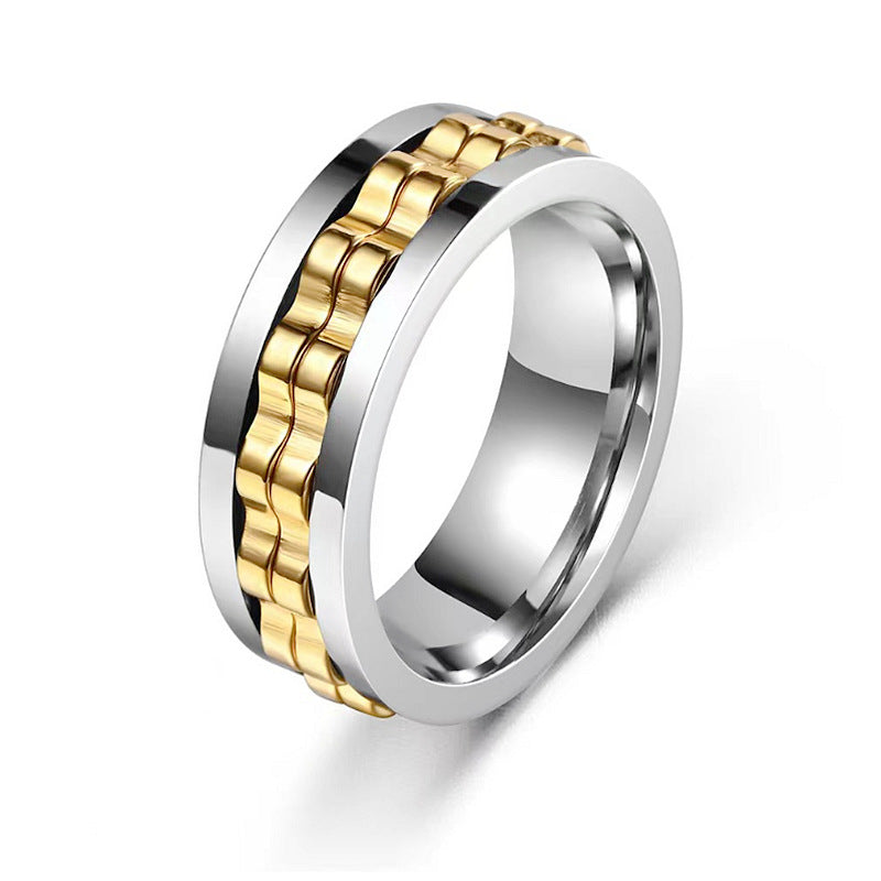 Stainless Steel Spinner Fidget Ring for Men